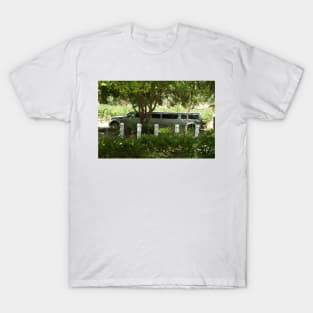 Sculptures in the garden - Magpie Springs - Adelaide Hills Wine Region - Fleurieu Peninsula by South Australian artist Avril Thomas T-Shirt